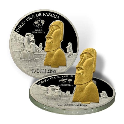 3. 3D Easter Island Statue Coin GÇô The Cook Islands